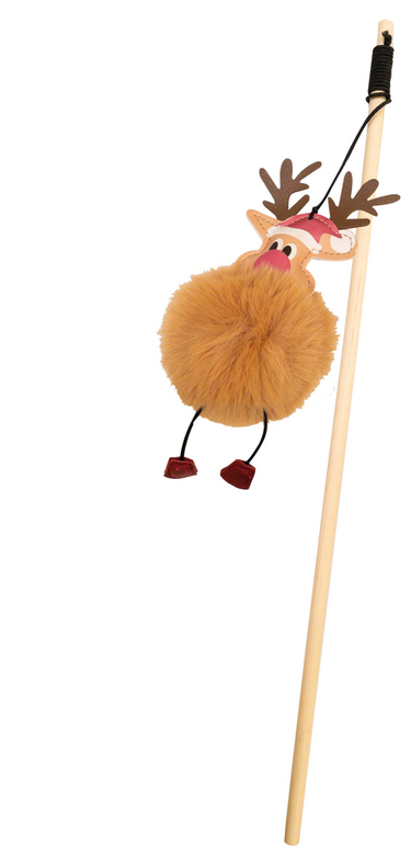 CHRISTMAS CAT STICK FLUFFY DEER 40 cm